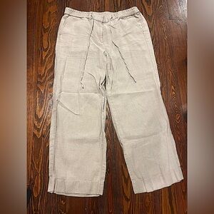 Talbots 100% Grey Linen Pants (Size 14, Like New Condition)